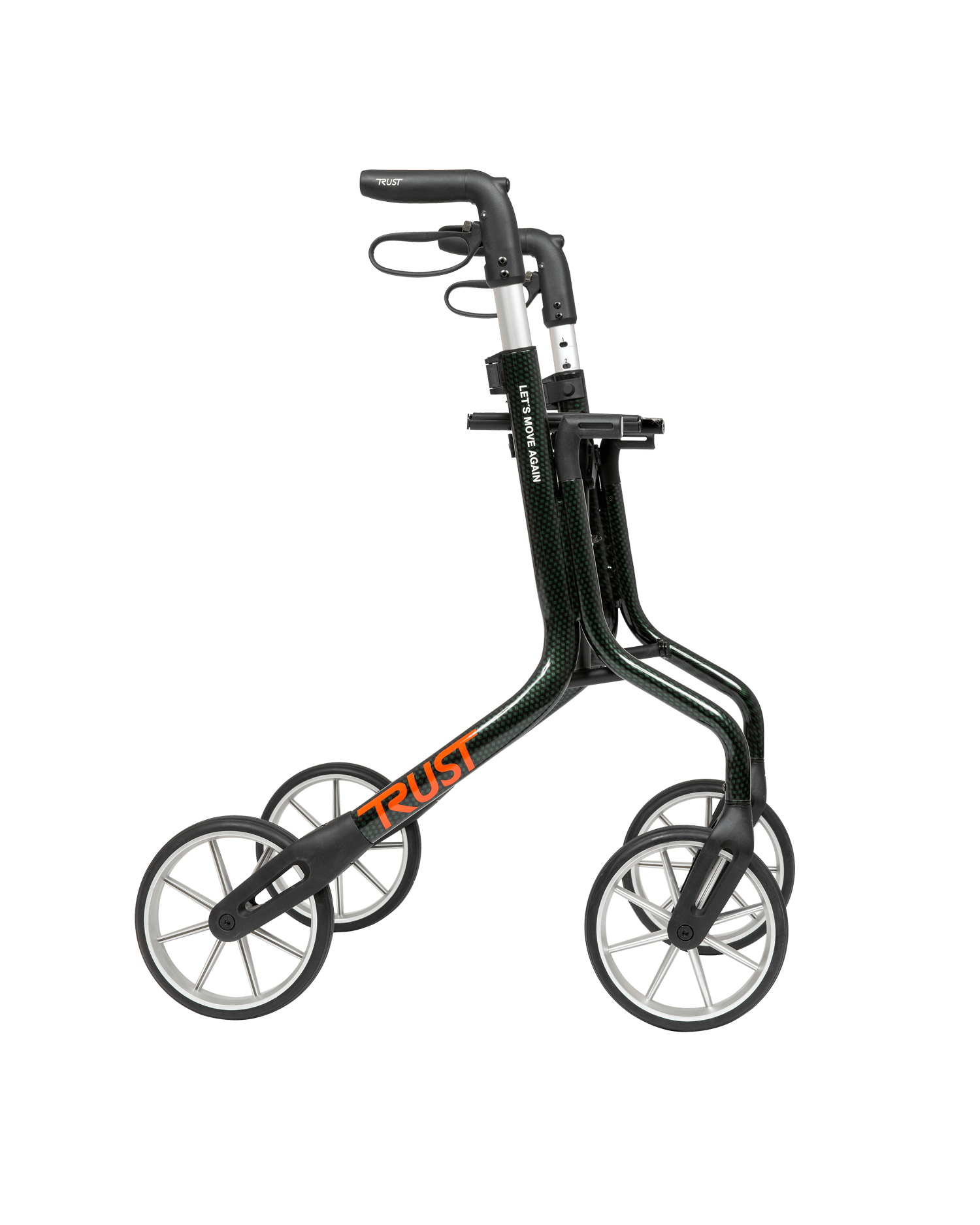 TrustCare - Let's Move Again rollator - ultralätt 5,4 kg, hopfällbar till 20 cm - Inkl Gratis väska till 10 september - Grön/Svart