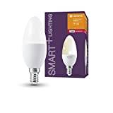 LEDVANCE Smart LED-lampa med ZigBee-teknik, E14-bas, matt optik,Varmt vitt (2700K), 470 Lumen, ersätter 40W-belysningsmaterial smart dimbar, 4-Pack