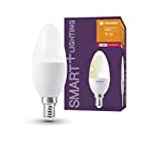 LEDVANCE Smart LED-lampa med ZigBee-teknik, E14-bas, matt optik ,Varmt vitt (2700K), 470 Lumen, ersätter 40W-belysningsmaterial smart dimbar, 4-Pack