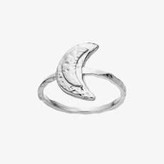 Maanesten Jacinta Silver Textured Crescent Moon Ring 4811C 53