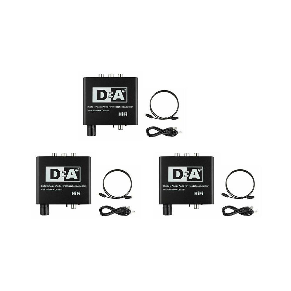 3X 192KHz Digital Optical Coaxial Toslink to Analog RCA 3.5mm Audio Hifi Converter with Spdif