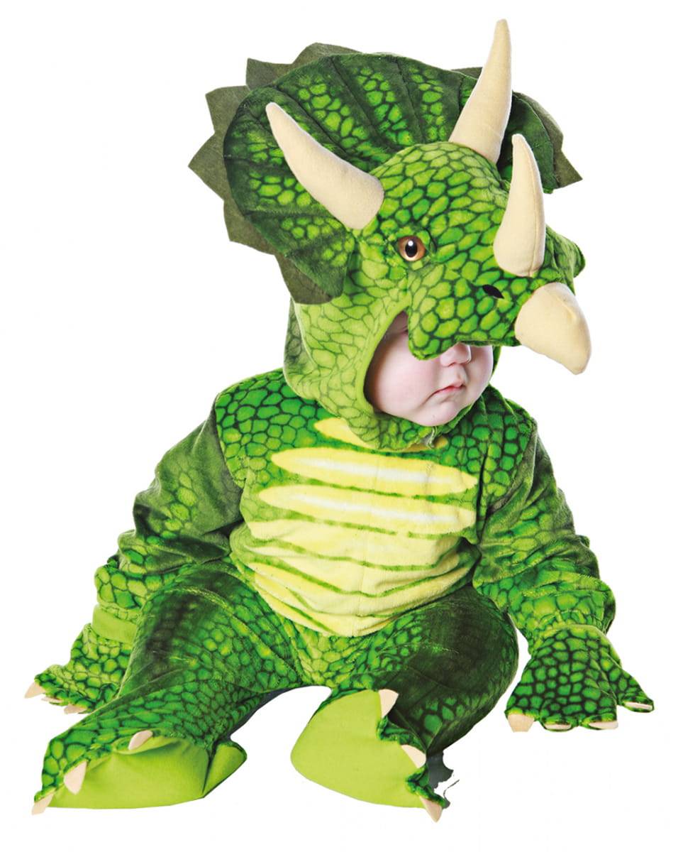 Dreihorn Dino Kleinkinderkostüm Grün M