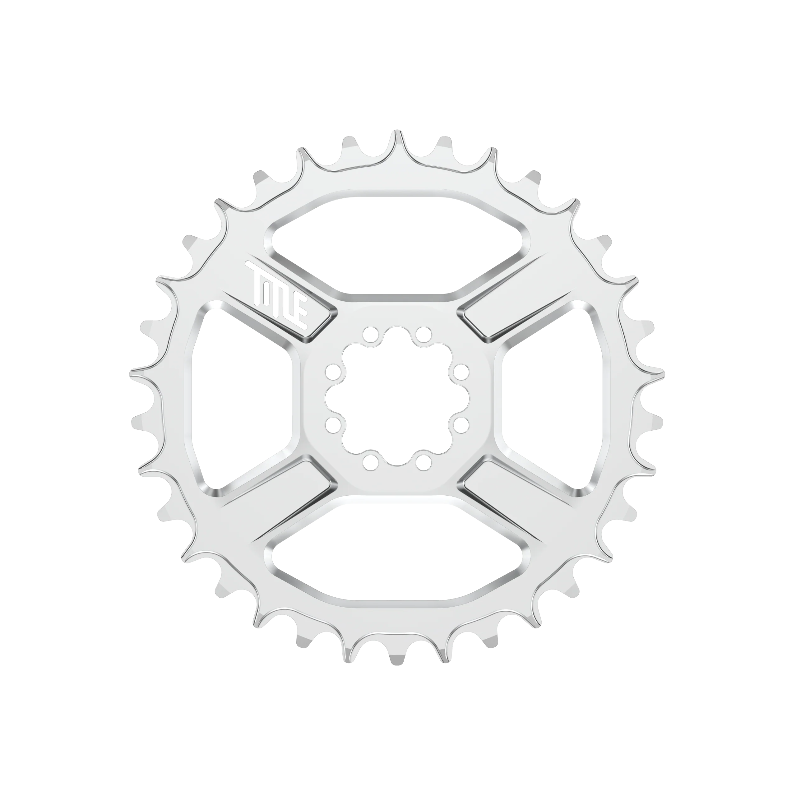 Title CR1 8-Bolt Chainring, Chrome / 34T / Regular / 6mm Offset (34T)