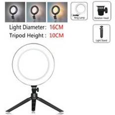 Dimbar led ringljus med stativ usb ring lampa fotografering selfie ljus ring stativ med lampa ringlight ring light tripod wit - Rlampa 001-16cm-t10