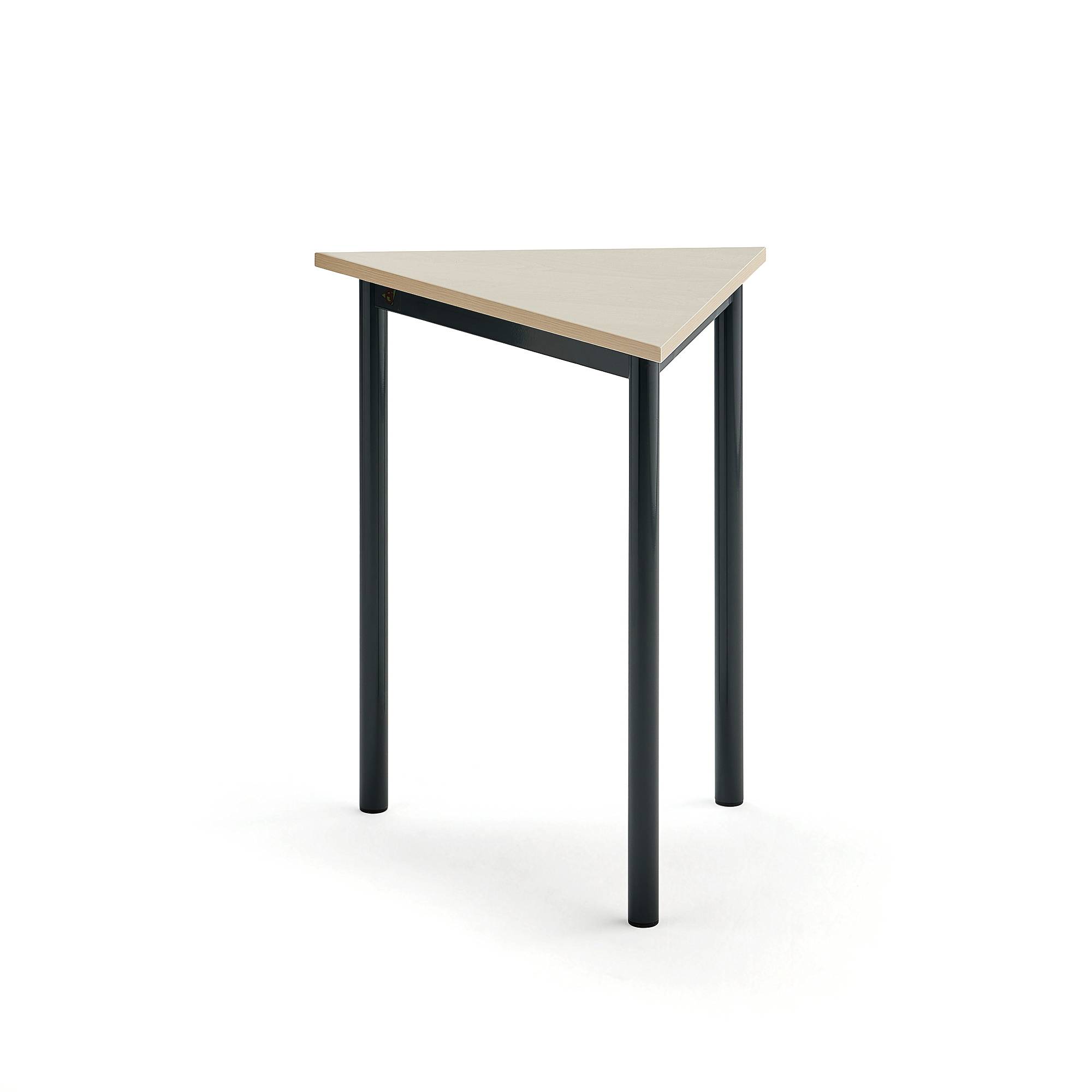 Bord SONITUS TRIANGEL, 700x600x720 mm, stativ antracitgrå, ljuddämpande högtryckslaminat, björk