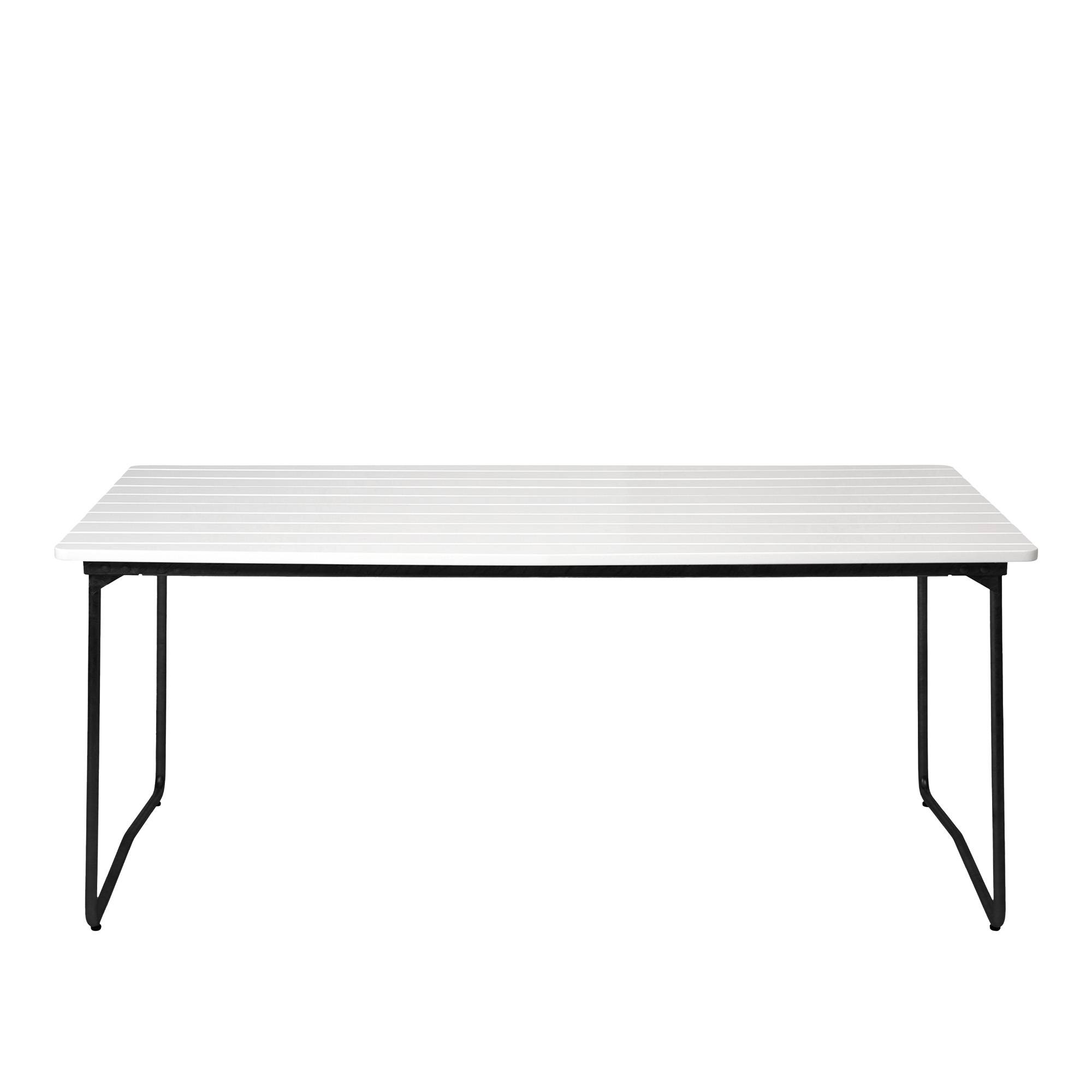 Grythyttan Stålmöbler - Bord B31 170x92 cm Svart stativ vitlackerad ek - Matbord utomhus