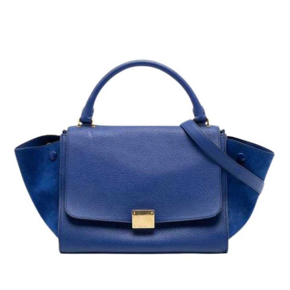 Celine Vintage Pre-owned Trapeze Taske - Vintage - Dame - Blå - ONE SIZE - Uld