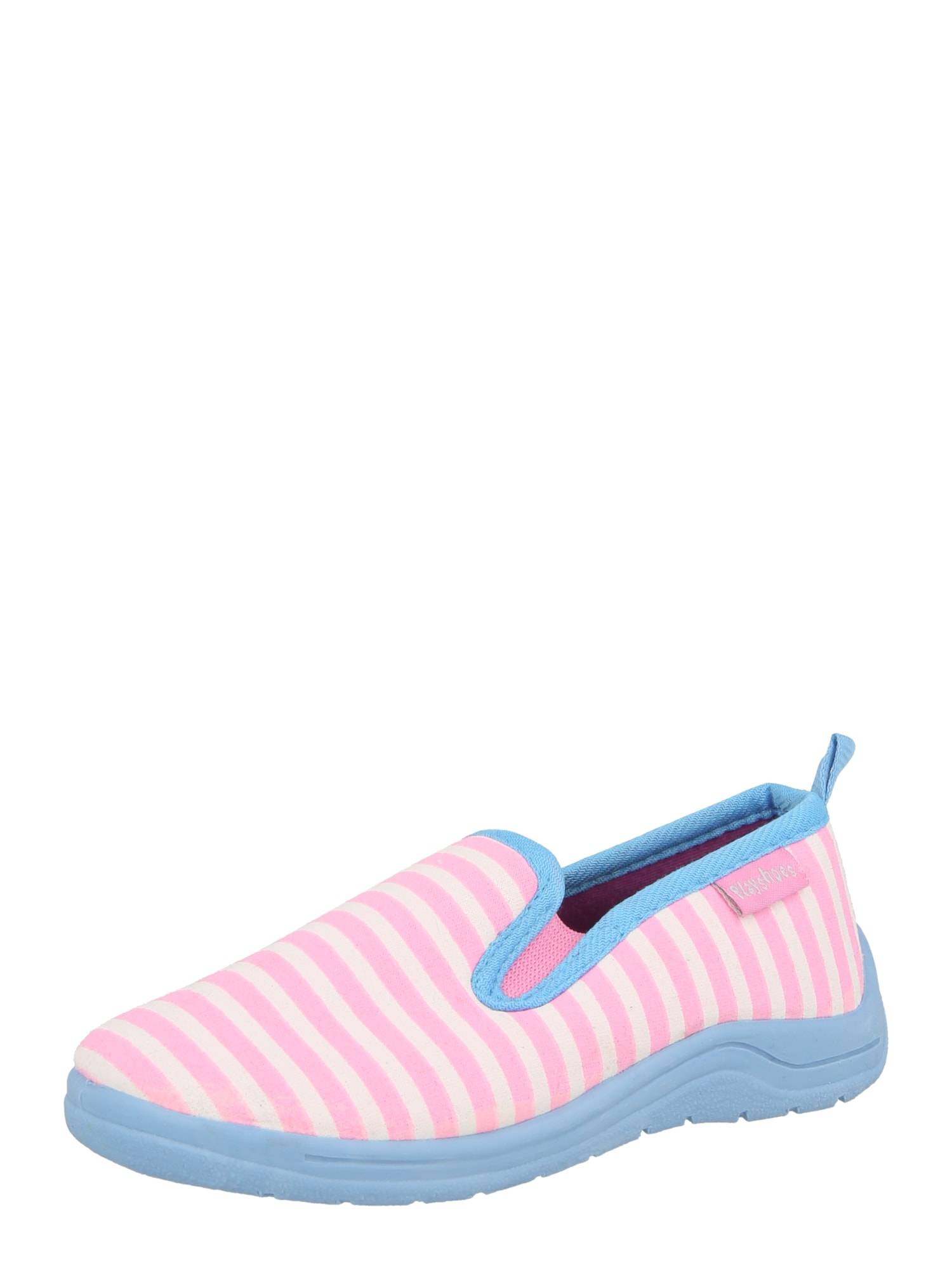 PLAYSHOES Hjemmesko 'Ringel'  lyseblå / pink / pudder