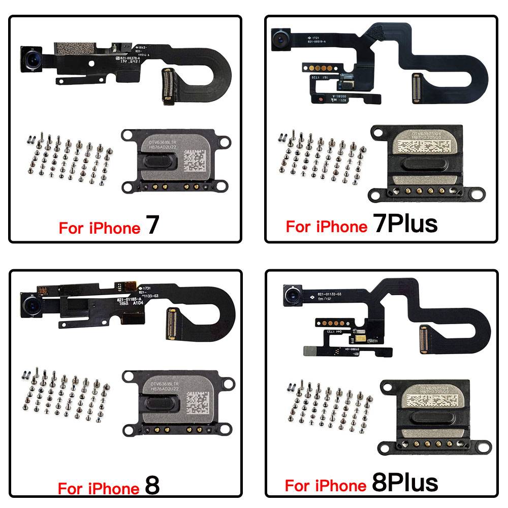 Front Camera Flex Cable Replacement For iPhone 7 8 Plus Face Camera With Ear Speaker And Full Set Screws