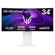 LG 34GX90SA-W PC Skærm - 34&quot;, 3440x1440, 240Hz, USB-C, 65W, RJ45 - Hvid