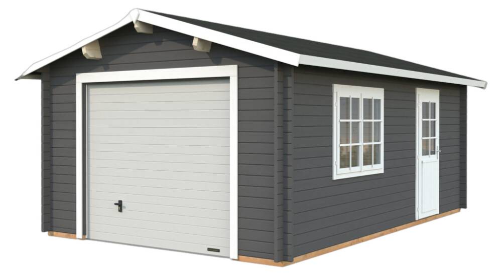 GARAGE PALMAKO ROGER SEKTIONSDÖRR 19M² MÖRKGRÅ/VIT
