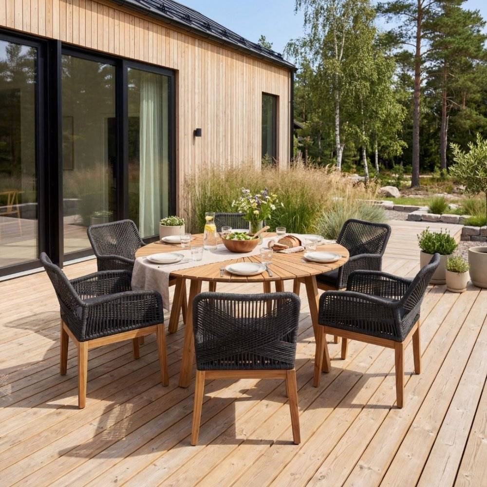 Matgrupp utemöbler | 6 sittplatser | Akaciaträ| Lyfco Florida