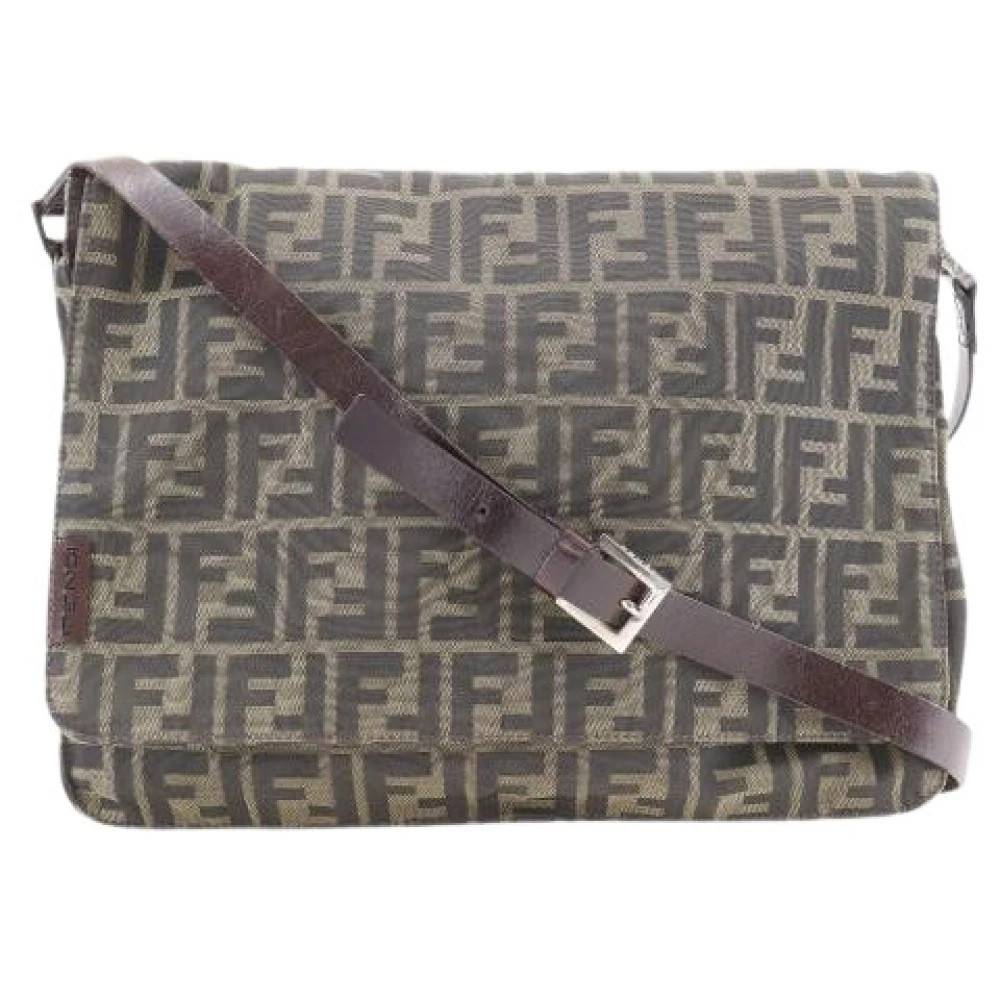 Fendi Vintage Pre-owned Zucca Nylon Canvas Skuldertaske - Vintage - Herre - Brun - ONE SIZE - Uld