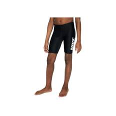 Nike Kids Swim Logo Letter Tight Swim Shorts Kids swimwear Black Dark-Gray White HV9926-010 L