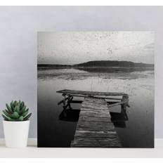 Svartvita gamla träbro 3d canvas bilder