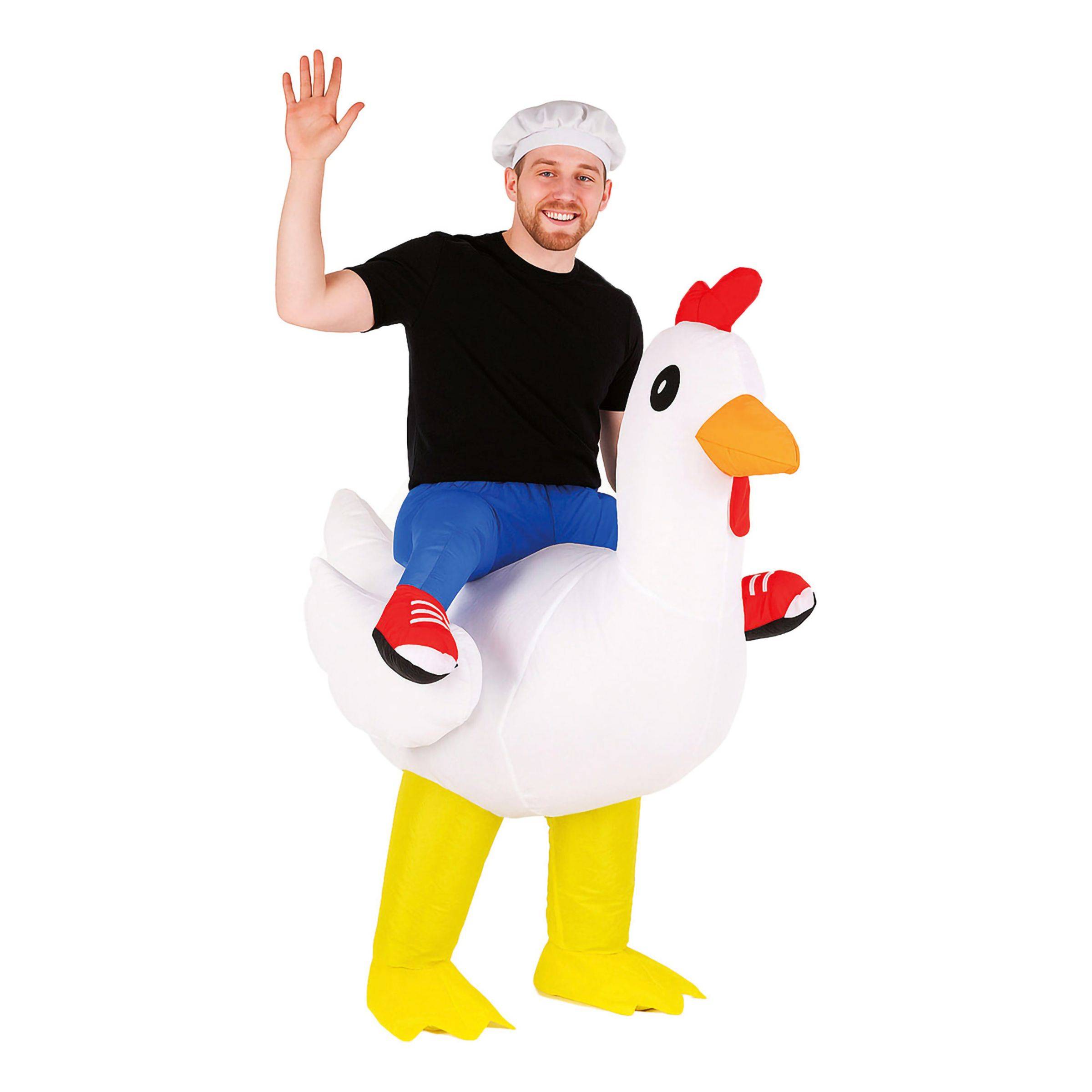 Oppusteligt Ridende Høne Kostume - One size