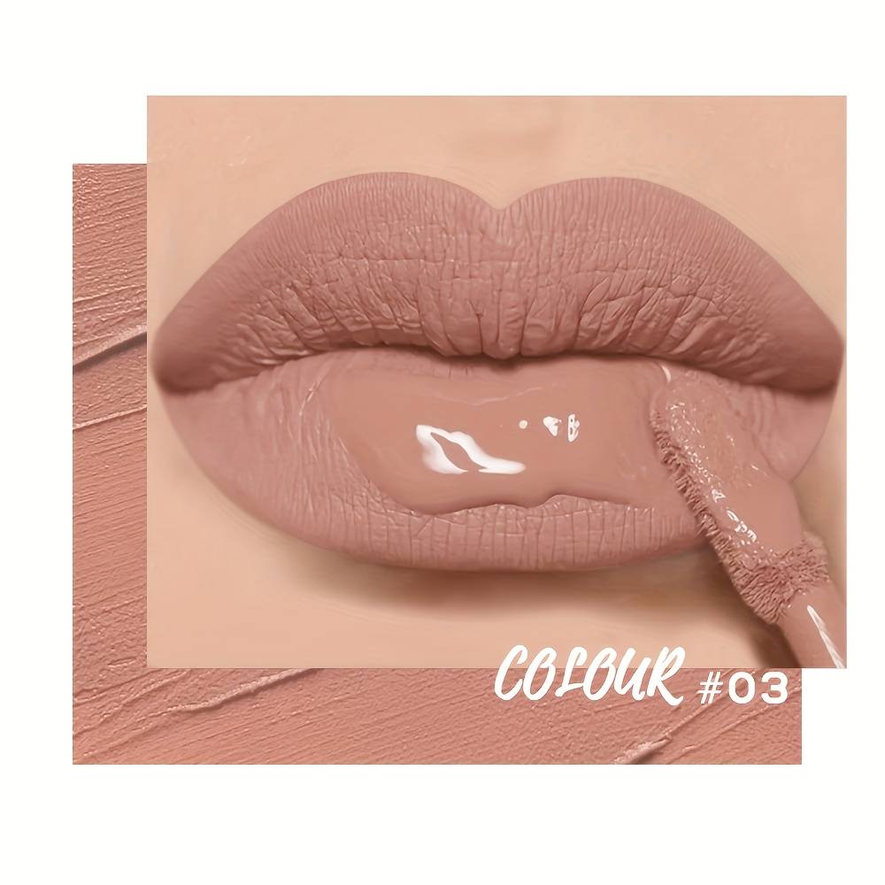 TEMU Lip Glaze Matte End Lip Gloss, Creamy Texture, Smooth Long-lasting, Nude Matte, Perfect For Halloween Gift