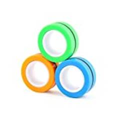 chenchen 3pcs Magnetic Rings Unzip Antistress Fidget Ring Spinner Magnetisk Spinne Fidget Ring Magic RingTool Armband Kompatibel med barn Vuxen (Color : 3pcs-mixed)