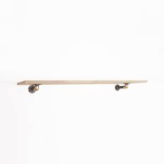 Hyldeknægte ELLA sort med messing - MED hylde - 30 cm dybde