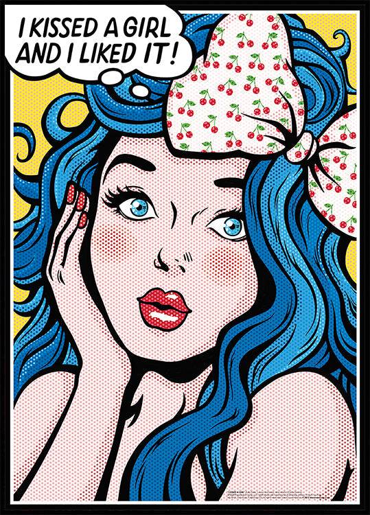 I Kissed a Girl (100x140cm) - Plakater > Konstaffischer, Vintage Posters, Illustrationsposters, Humoristiska Posters, BD, LANGFIX