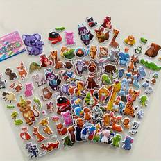 TEMU 8pcs 3d Bubble Stickers, Cartoon Animal Patterns Stickers, Puzzle Early Education Stickers, Decorative Stickers, Diy Toy Stickers, Random Styles