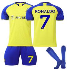 2223 Riyadh Victory Hjemme nr. 7 Ronaldo Fodboldtrøje Sæt Saudi League Gul Trøje med Strømper 20