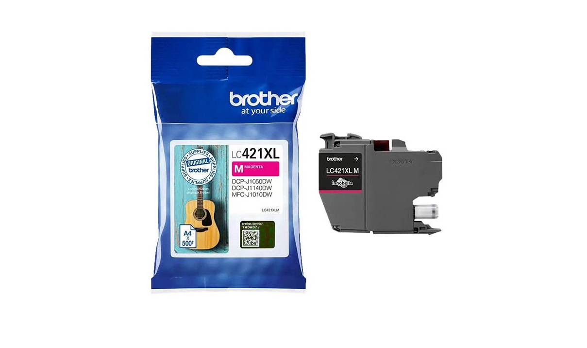 Brother LC 421XL Magenta (rød) originale blækpatron indeholder 10 ml.