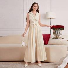 Teenagers sofistikerade aprikosfärgade jumpsuit med fransk krage i midjan (14Y,13Y,16Y,15Y)