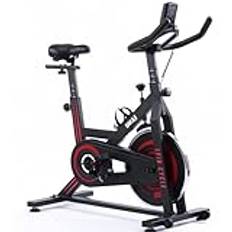 BAKAJI Spinning Bike Spinning Bike med LCD-display Tid, Kalorier, Avstånd Cykel Träning Fitness Gym med Justerbar Vadderad Sittstol Perfekt Kardio, Ben, Magen, Höft, Hem Gym