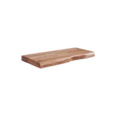 Vägghylla Wohnling träkant, massivt trä, flytande hylla, lantlig stil 40 cm - TV-hylla Brun
