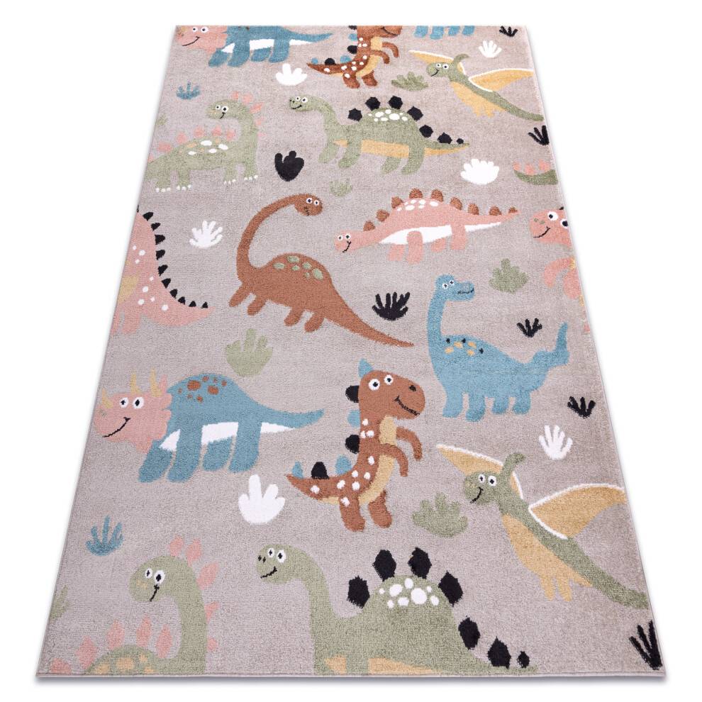Matta FUN Dino för barn Dinosaurier beige 180x270 cm