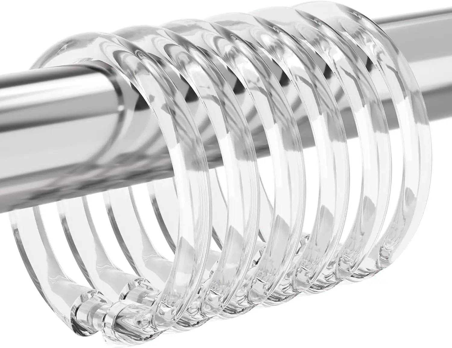 12 Pcs O Shape Shower Curtain Hooks Rings, Plastic Glide Smoothly on Bathroom Shower Rod Noise Free Durable Stylish Shower Clips