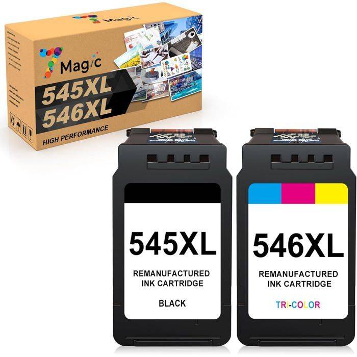 Bläckpatroner - 1001 PILES BATTERIES - PG-545XL CL-546XL - Kompatibel Canon - 2 Patroner - Flerfärgad
