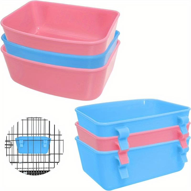 6pcs/pack New Style Feeder (, ), Hanging Feeder, Food And Water Container, Bath Water Bowl For Birds Hamsters Mice Rats Rabbit Guinea Pig Pets