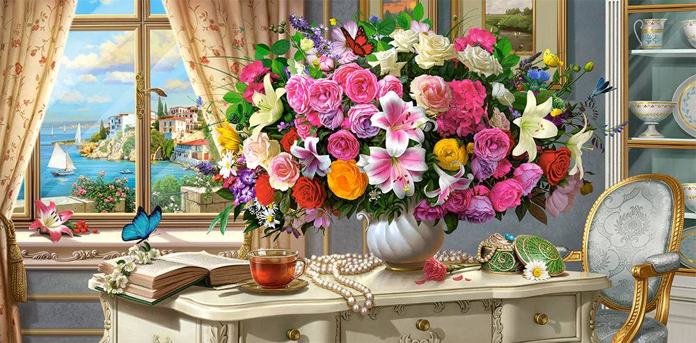 KIDEK pussel - Summer Flowers and Cup of Tea, 4000-bitar Default Title
