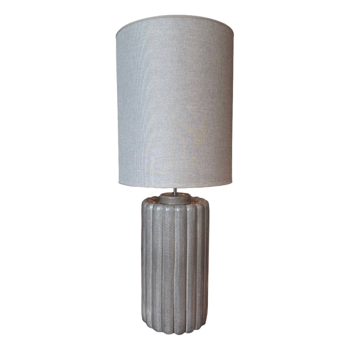 Hallbergs Odessa lampe - grey crack - 49 - inkl natur skærm