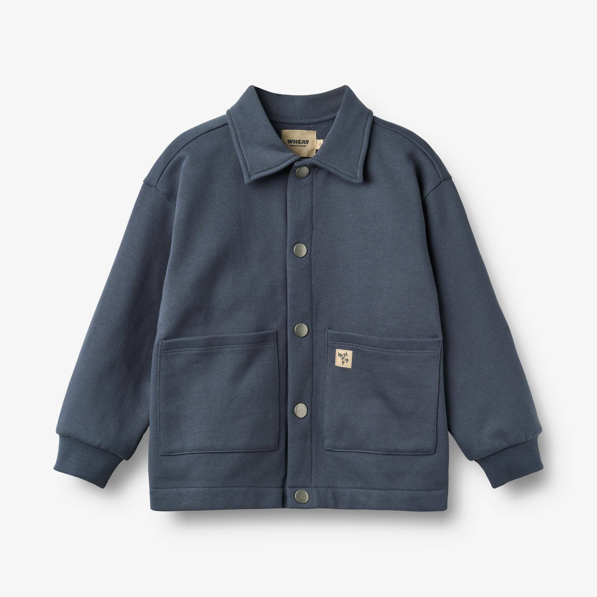 WHEAT® - Sweat Skjortejakke Carmine - greyblue - Str 116.