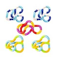 KOMUNJ 5 stycken tangle fidget toys stressminskning twister leksaker stimulera och amning för barn och vuxna