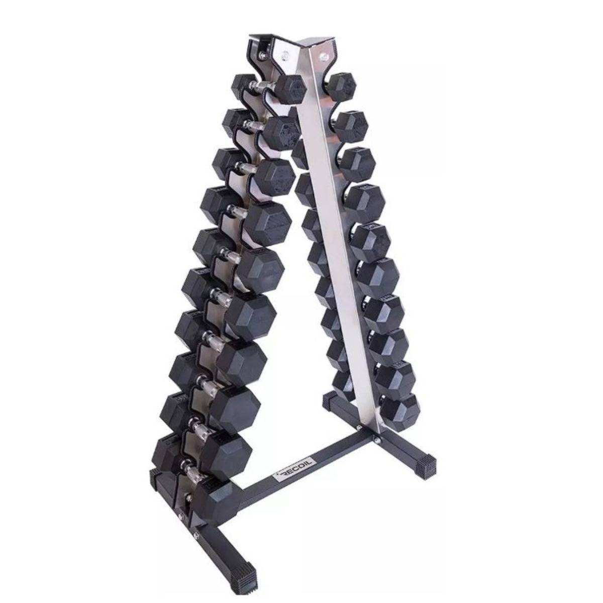 Recoil Hantelpaket Hexagonhantlar 1-10kg med Hantelställ Stål