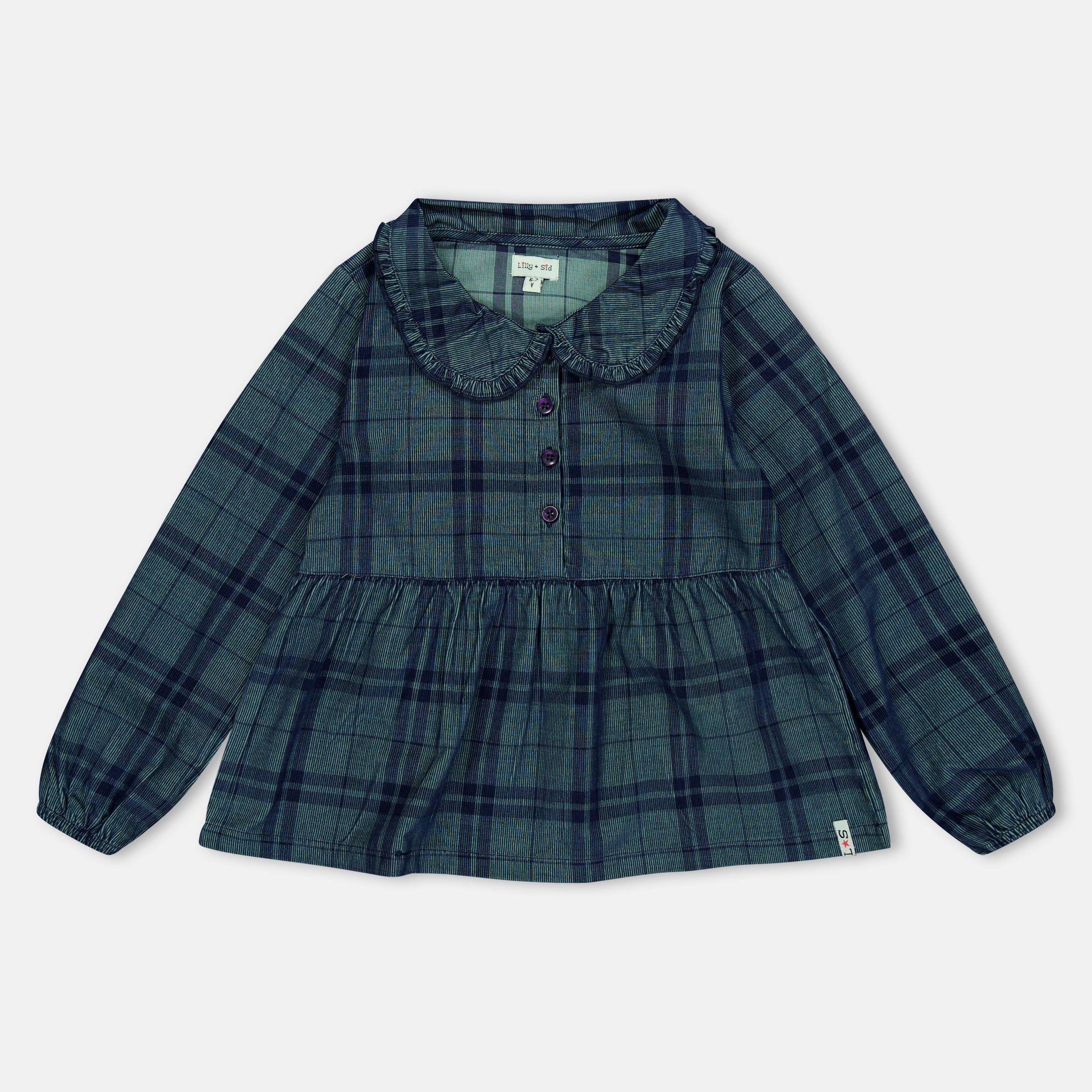 Lilly And Sid Kids' Check Collar Regular Fit T-Shirt