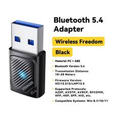Essager Bluetooth Adapter USB Bluetooth 5.4 for PC Dongle Adaptador Wireless Mouse Keyborad Music Audio Receiver USB Transmitter Bluetooth 5.4 svart