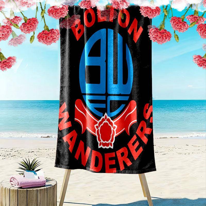 Bolton Wanderers F.C Strandhandduk, Stor Mjuk Snabbtorkande Handduk för Strand Camping Simning