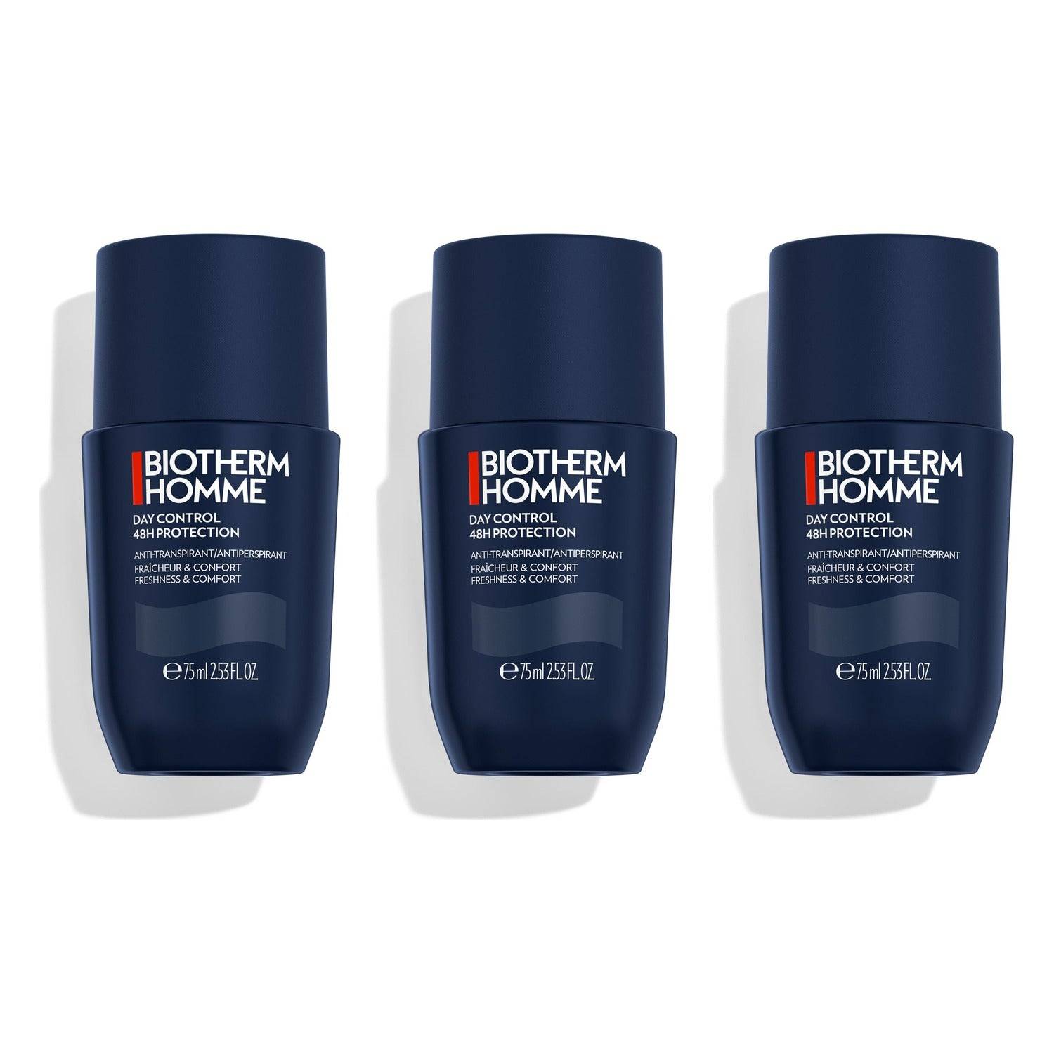 75ml, Biotherm Homme Day Control 48H Protection Antiperspirant Roll-On 3x75 ml