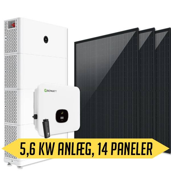 Growatt solcellepakke 5,6 kWp med batteri