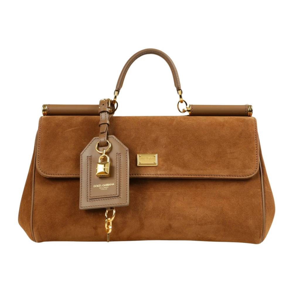 Dolce & Gabbana My Sicily Håndtaske - Tasker - Dame - Brun - ONE SIZE - Bomuld