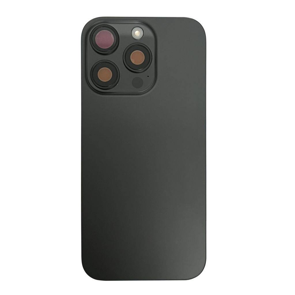 iPhone 15 Pro Max Baksida med Smådelar (utan logga) - Svart Titanium