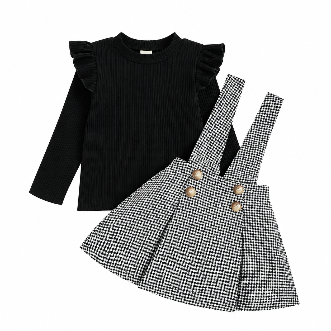 Mini Fashion™ - Sött och stilfullt - Klänningsset i två delar 90 (12–18 månader) | Pedagogiska Träleksaker - Svart (size)