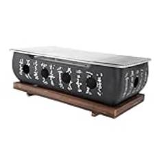 i Japansk Stil, Bärbar Kolgrill, Hibachi-grill i Aluminiumlegering Kolspis Yakitori-grill, Rektangel Kalligrafi Snabbuppvärmning Av Trådgrill för Läger (XL)