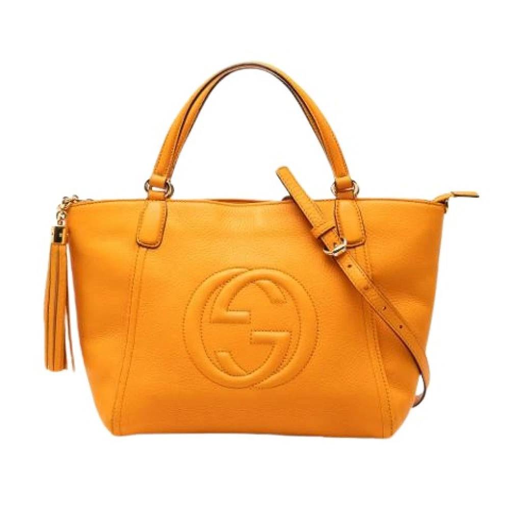 Gucci Vintage Pre-owned Soho Cellarius Tote - Vintage - Dame - Gul - ONE SIZE - Læder
