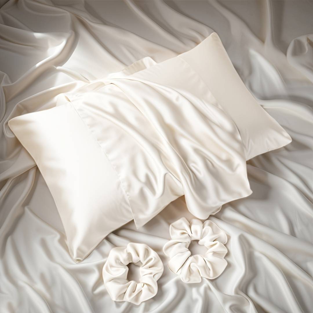 TEMU Bedroom Bathroom 3pcs Set: 1 Pillowcase (pillow Insert Not Included) + 2 Headbands - Luxurious Satin Material, Modern , Suitable For Home, Hotel, Or Bedroom Use